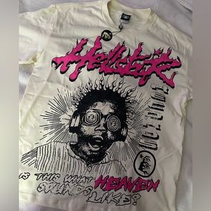 Pink and cream hellstar shirt